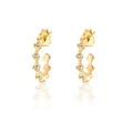 Gold Zircon Hoop Earrings Geometric Sparkle Fashion Jewelry Variant Edition Gold - Jagged Hollow Rhinestone Hoop Style (JQH0103-GG) / Gold