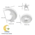 Star and moon themed translucent silicone resin mold set with detailed dimensions - Moon Photo Frame Set / Semi-transparent White
