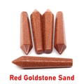 Polished red goldstone hexagonal crystal point towers with sparkling copper flecks - Gold Sandstone / 10*50mm