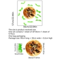 Detailed size guide for Halloween wall stickers featuring a moon, witch, and bats - YCG4051 (Luminous Moon Witch/30*30cm)