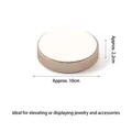 White jewelry display riser with champagne gold base, 10cm diameter for ring showcase - Small Round Display Base (White & Champagne)
