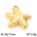 Golden starfish pendant charm made of stainless steel with dimensions 18x17mm - Gold Sea Star (KLJ9950-Z)