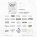 Hazy Mist Color scrapbooking sticker set with 50 pieces of fabric and washi paper - Hazy Mist Color