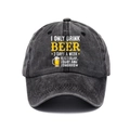 Washed charcoal baseball cap with humor quote I Only Drink Beer 3 Days A Week - L (58-60cm/Adjustable) / Washed Dark Grey (Beer Slogan)