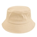 Classic beige cotton bucket hat with reinforced stitching for outdoor leisure - Light Khaki