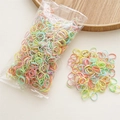 Close-up of colorful high-elastic rubber bands in a mix of vibrant macaron candy colors - Fluorescent Series (1000Pcs)