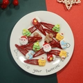 Christmas hair clips featuring Santa and snowman resin charms on a white plate - Christmas New BB Clip Mixed (Red Clips)