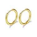 Polished 316L stainless steel gold hoop earrings in a minimalist hinged design - Titanium Steel Gold (wire Diameter X Inner Diameter) / 1.6×10mm