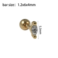 Golden stainless steel wing ear stud with marquise zircon and threaded ball back - Gold--Style 3 (Marquise Zircon)