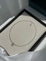 Elegante collana di perle con catena sfaccettata argentata e grande perla centrale - 14# Collana-Argento-Ciondolo