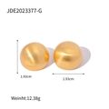 Boucles d'oreilles boules dorées brossées en argent 925 avec diamètre de 1,93cm - Boucles d'Oreilles Clous Boule Brossée Dorée 1.93cm (JDE2023377-G)