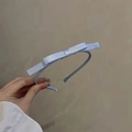 Elegante cerchietto con fiocco in raso blu da donna con uno stile da principessa minimalista - Azzurro