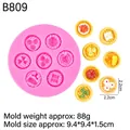 Pink silicone mold for mini dim sum snacks with seven unique shapes and 88g weight - Chinese Dim Sum Bun Shaped Mold (B809) / Pink