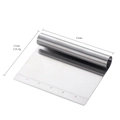 Stainless steel dough scraper with scale measurements and 15cm rolling handle - Natural