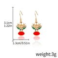 Christmas reindeer hook earrings with red and green enamel in gold tone finish - Reindeer with Green Scarf (D1112)