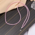 Cordino per cellulare rosa scintillante con accenti di cristallo e gancio in metallo - Stile a tracolla / Rosa