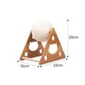 Sisal cat scratcher ball with solid wood triangular frame and dimensions marking - MDF Triangle Ball Small