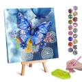 DIY diamond painting kit featuring blue butterflies and colorful resin drills with easel - Double Blue Butterflies Style (13) / 20x30cm