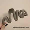 Matte dark grey 13cm wave-shaped large hair claw clip for thick hair styling - Matte Wave Coffee-13cm