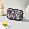 Mini hard shell crossbody makeup bag with purple camouflage print and FY logo - Grey Camouflage-Handbag