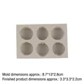 Molde de silicona 3D de 6 cavidades para macarons y jabón artesanal color blanco - Gris