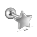 Orecchino a stella in acciaio inossidabile lucido con stella da 4mm e chiusura a vite - Stella