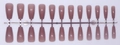 Detail of 24 pieces of glossy mauve purple long coffin press on nails on rack - Mauve Purple (ZBLL-18)