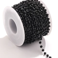 Catena con perle sfaccettate nere su rocchetto per creazione gioielli fai da te - Acciaio-Nero