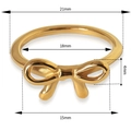 Goldener Schleife Edelstahlring mit Größenangaben und 21 mm Außendurchmesser - US 6 / Schleife