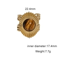 Detailansicht des Sonnenblumenrings mit Tigerauge und Maßangaben für Edelstahl-Schmuck - Sonnenblumen-Radial-Design (JR1079-GA)