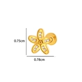 Golden titanium flower labret stud with cubic zirconia petals and 0.75cm size scale - 3# Gold (Flower)