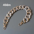 Close-up of 45cm acrylic bag chain with marble pattern and gold metal buckles - 45cm / Marble Pattern
