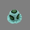 Handmade crochet bucket hat with floral patterns in blue and green knitted finish - One Size / Blue Patchwork Hat