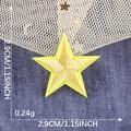 Yellow star embroidered patch for clothing DIY, size 2.9cm with iron-on backing - Bright Yellow