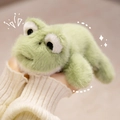 Soft plush green frog toy animal doll made of premium fluffy fabric for kids - Frog