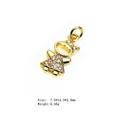 Delicate gold girl pendant with zircon stones for DIY bracelets and necklaces - Girls