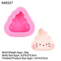 Pink silicone cat face cake mold with finished 3D mousse cat pastry product - 6#B327 Pink