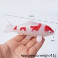 Mini PVC koi carp keychain model in white and red finish, 11cm length and 41g weight - 11cm / Model Style / Red and Silver