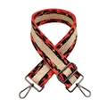 Adjustable 5cm wide bag strap with red, black, and gold leopard pattern and metal hooks - Orange Red Gunmetal Buckle