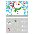 Stickers de fenêtre bonhomme de neige et flocons de Noël avec dimensions, modèle BQ001 - Autocollant Statique Coloré BQ001