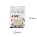 Beige baby powder puff with bow in 185mm x 130mm transparent packaging bag - Bag Packaging / Beige