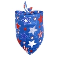 Detailed view of the American flag star pattern on a blue patriotic dog bandana - Independence Day Large Stars
