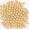 Polierte 18K vergoldete massive Kupfer-Zwischenperlen für DIY-Schmuckherstellung - 2mm (Loch 1mm) / 14K Vergoldet