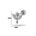 Silver winged star cartilage piercing stud earring measuring 0.7cm by 0.6cm size - Silver Star Wings Style (2# Silver)
