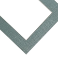 Elegant teal grey mat board with linen texture and professional bevel cut corner detail - Blue (with Fabric Texture)