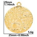 Dettaglio del ciondolo sole e luna in acciaio dorato 18K con misure 29mm x 25mm - Ciondolo Singolo / Oro