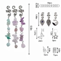 Set de accesorios para rastas con colgantes de cristal natural y dijes de mariposa - Juego de 33 Piezas Multicolor
