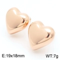 Hollow heart-shaped 18K rose gold stainless steel stud earrings in size 19x18mm - Rose Gold Small (19*18mm)