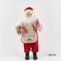 Standing Santa Claus figure in red striped outfit with gift box and 45cm height - Style 18 Striped Top With Kraft Paper Gift Box 45cm