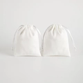 Two white faux suede drawstring pouches for jewelry storage and gift packaging - 5*7cm / White